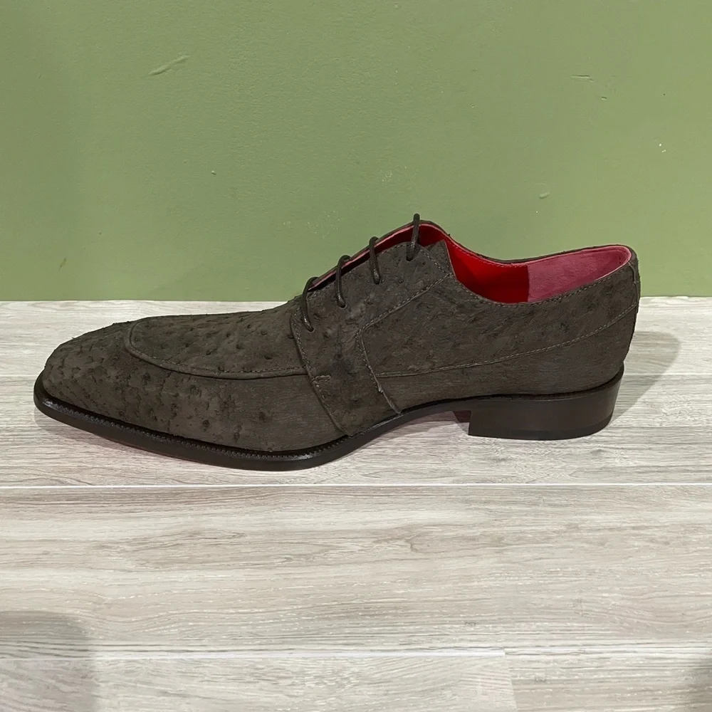 Finnex Italy dress shoes genuine ostrich brown Oxford